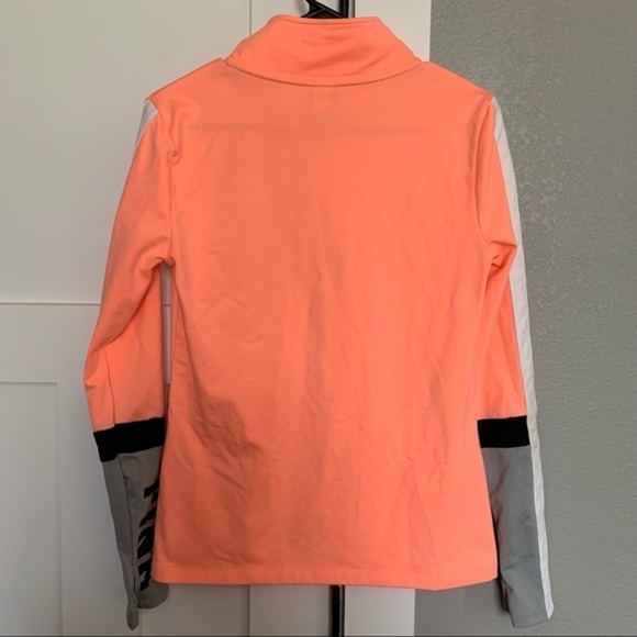 VS PINK Ultimate Deep Zip Coral Pink Pullover Small - Picture 4 of 5
